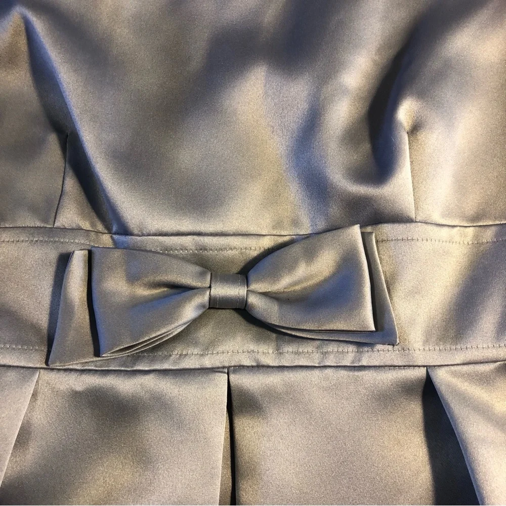 NWT Tahari Pewter Grey Paula Satin Dress 8 - Picture 7 of 15